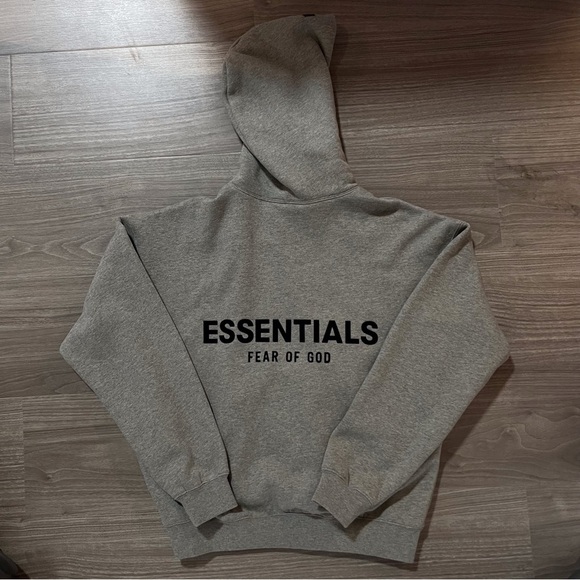 Essentials Gray Pullover Hoodie Sweatshirt - Picture 9 of 9